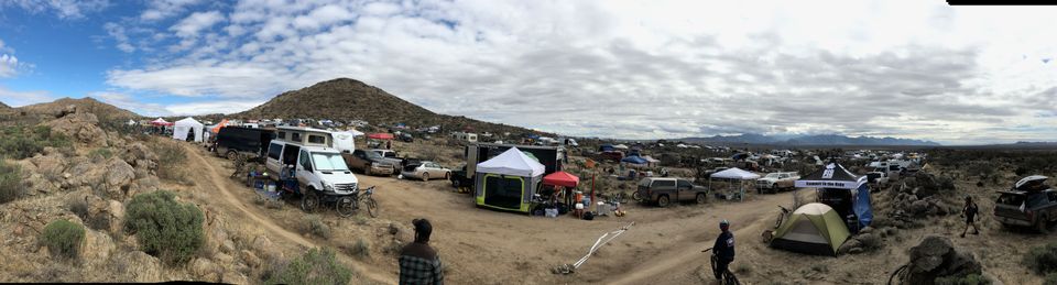 Panoramic view of the 24 hour campsites.